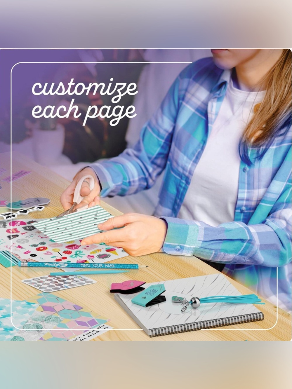 NWT Pretty Me DIY Journal Kit, includes notebook & craft supplies - Picture 3 of 9
